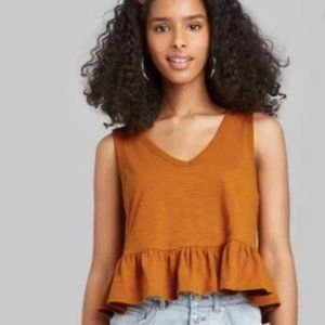 Wild Fable Peplum Tank Top-rust heritage-NWT